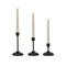 HGTV Home Collection Set of 3 Heritage Flameless Candles With Remote, Black with Warm White LED Lights, Battery Powered, 16 in